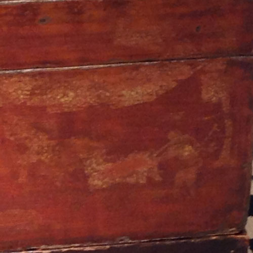 antik kista red china art lomma